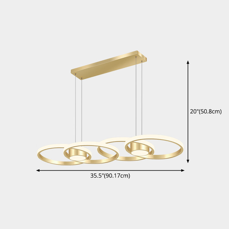 Luminaire linéaire en métal à LED Island Nouveau pendentif de plafond moderne pour salle à manger
