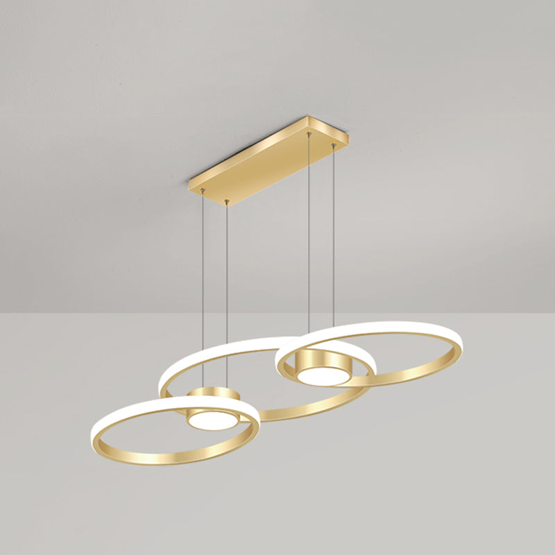 Luminaire linéaire en métal à LED Island Nouveau pendentif de plafond moderne pour salle à manger