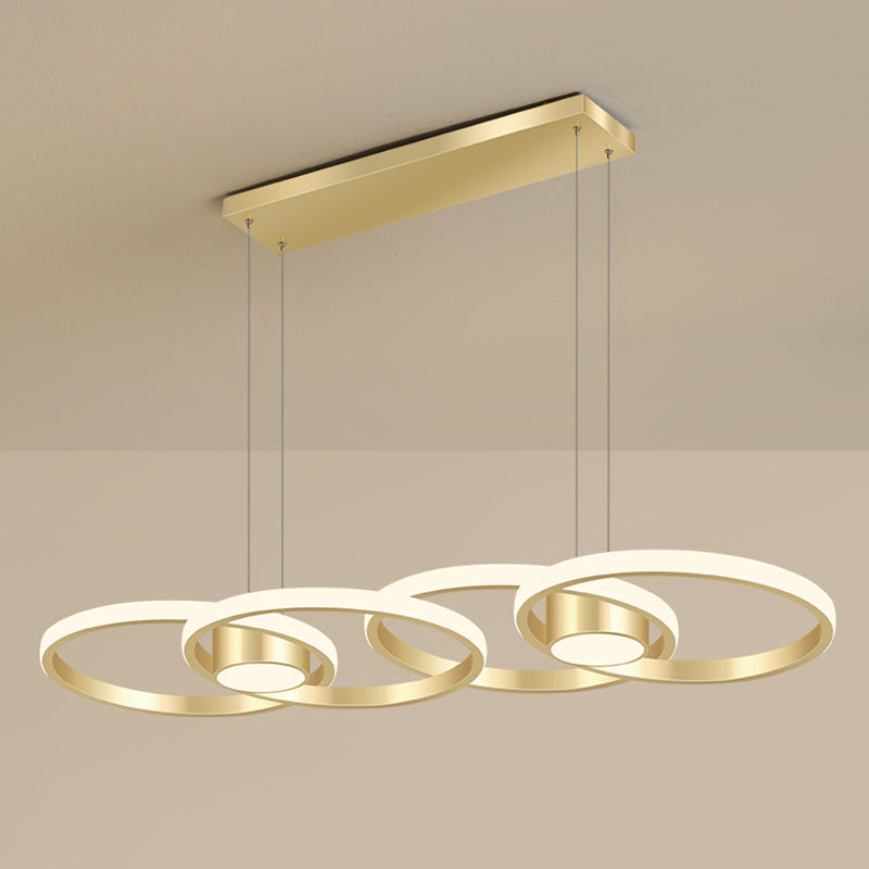 Luminaire linéaire en métal à LED Island Nouveau pendentif de plafond moderne pour salle à manger