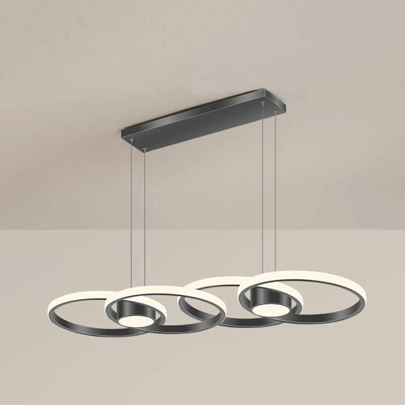 Luminaire linéaire en métal à LED Island Nouveau pendentif de plafond moderne pour salle à manger