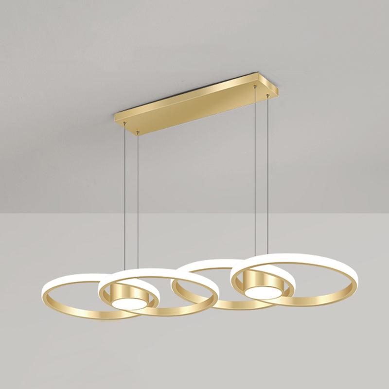 Luminaire linéaire en métal à LED Island Nouveau pendentif de plafond moderne pour salle à manger