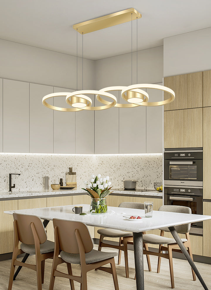 Luminaire linéaire en métal à LED Island Nouveau pendentif de plafond moderne pour salle à manger