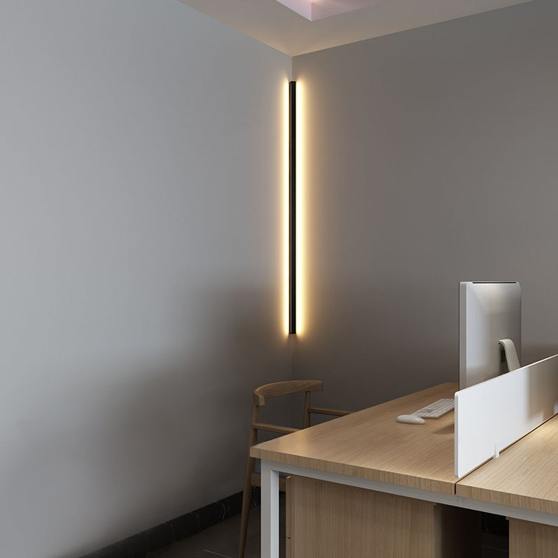 Zeitgenössische lineare Wandleuchten Beleuchtung Metall LED Schlafzimmer Wandleuchte in Schwarz