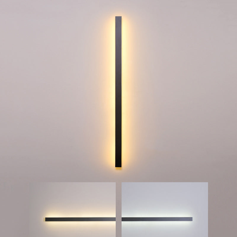 Metal Linear Sconce Light Fixture Modern Style LED Black Wall Mount Light Fixture