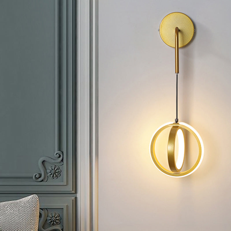 Metal Geometric Wall Light Fixture Minimalist-Style LED Wall Mounted Light Fixture