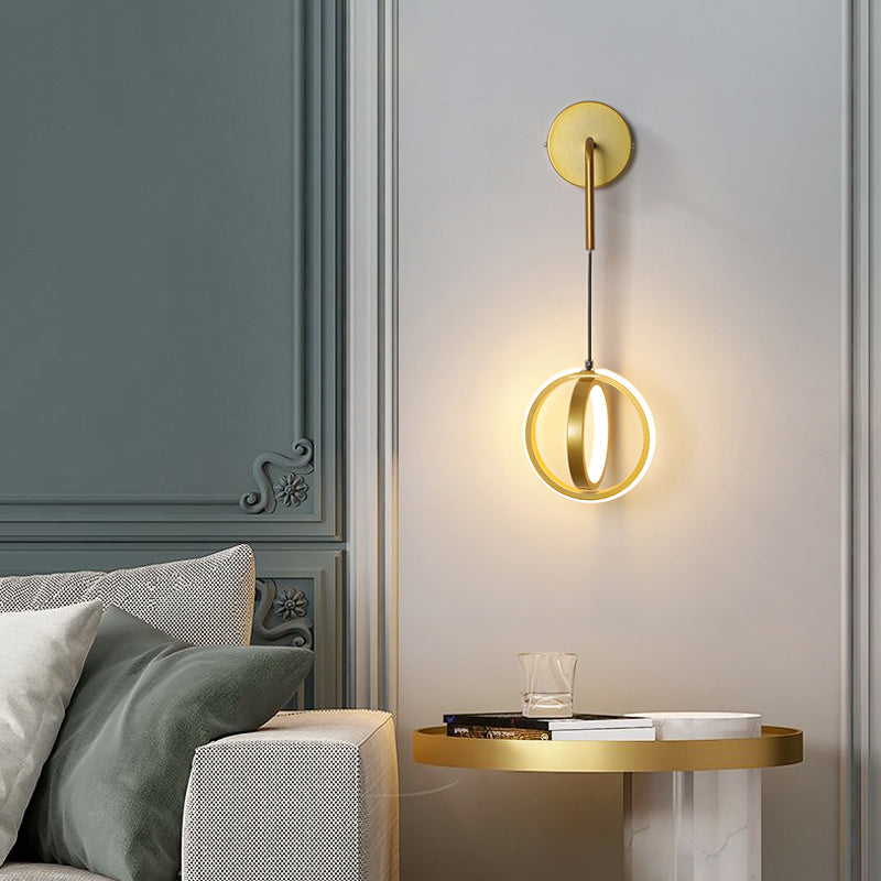 Luz de pared geométrica de metal lámpara LED de estilo LED de estilo Minimalista Luz montado