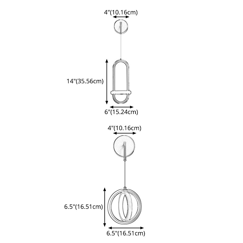 Metal Geometric Wall Light Fixture Minimalist-Style LED Wall Mounted Light Fixture