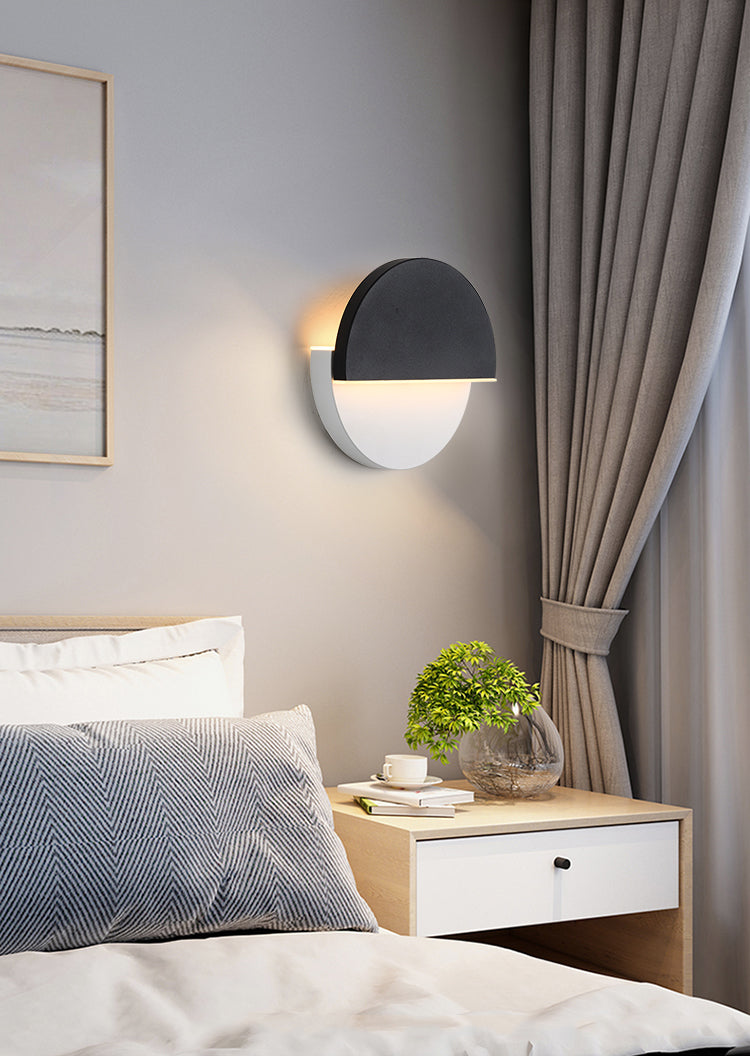 1-Light Black Minimalism Sconce Light Fixtures Iron Wall Lamp Sconce for Bedroom