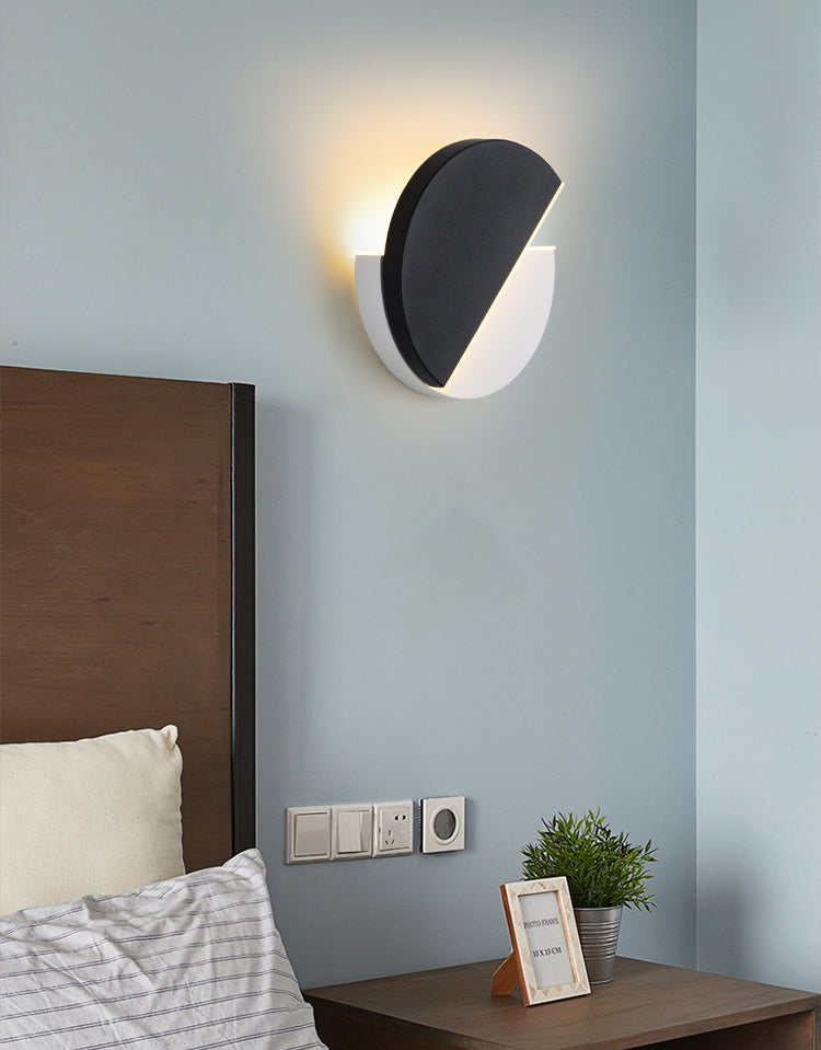 1-Light Black Minimalism Sconce Light Fixtures Iron Wall Lamp Sconce for Bedroom