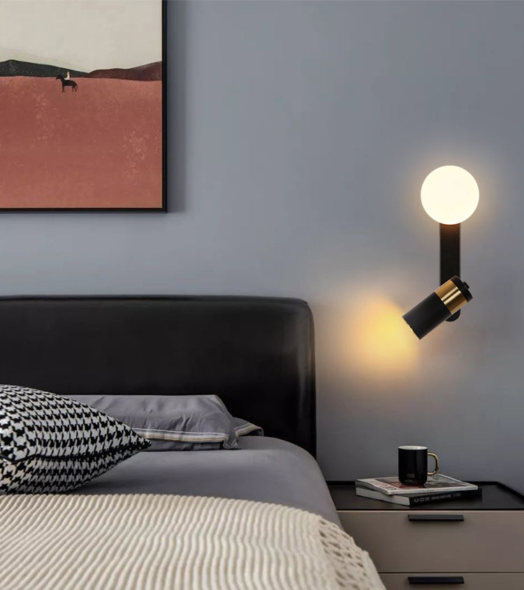 Glass Modern Nordic Wall Sconce Global 1 Spotlight Wall Mounted Light for Bedroom