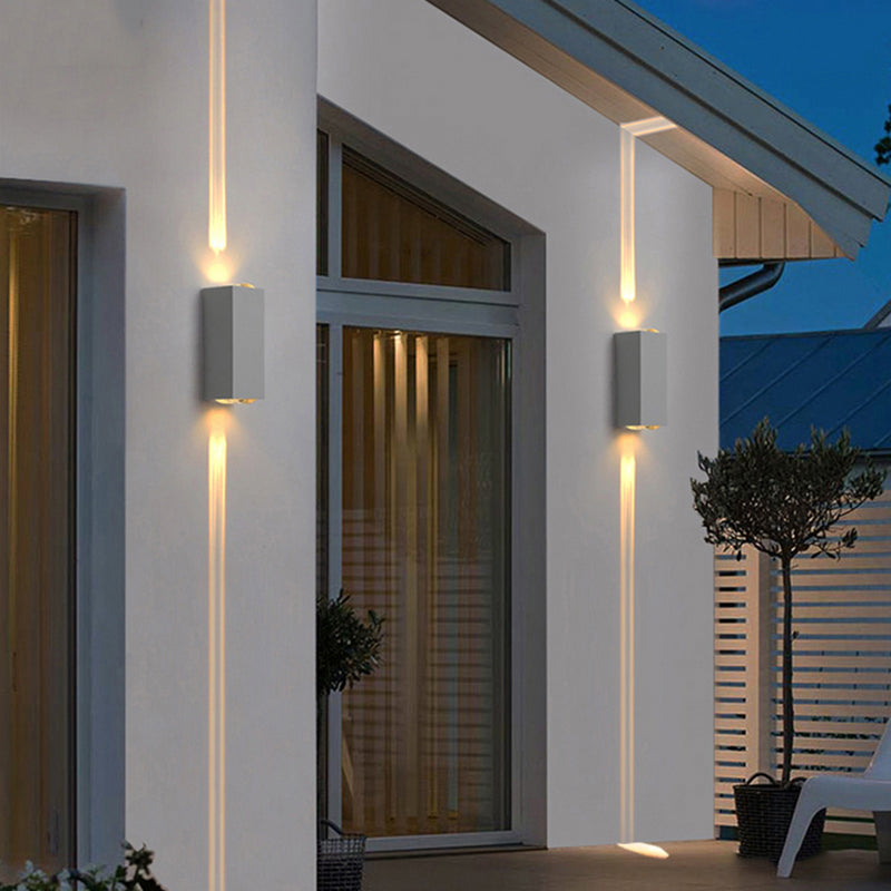 Modern Concise LED Waterproof Wall Lamp Aluminium Rectangular Spotlight for Exterior Spaces