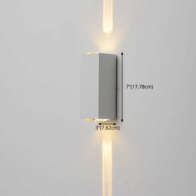 Modern Concise LED Waterproof Wall Lamp Aluminium Rectangular Spotlight for Exterior Spaces