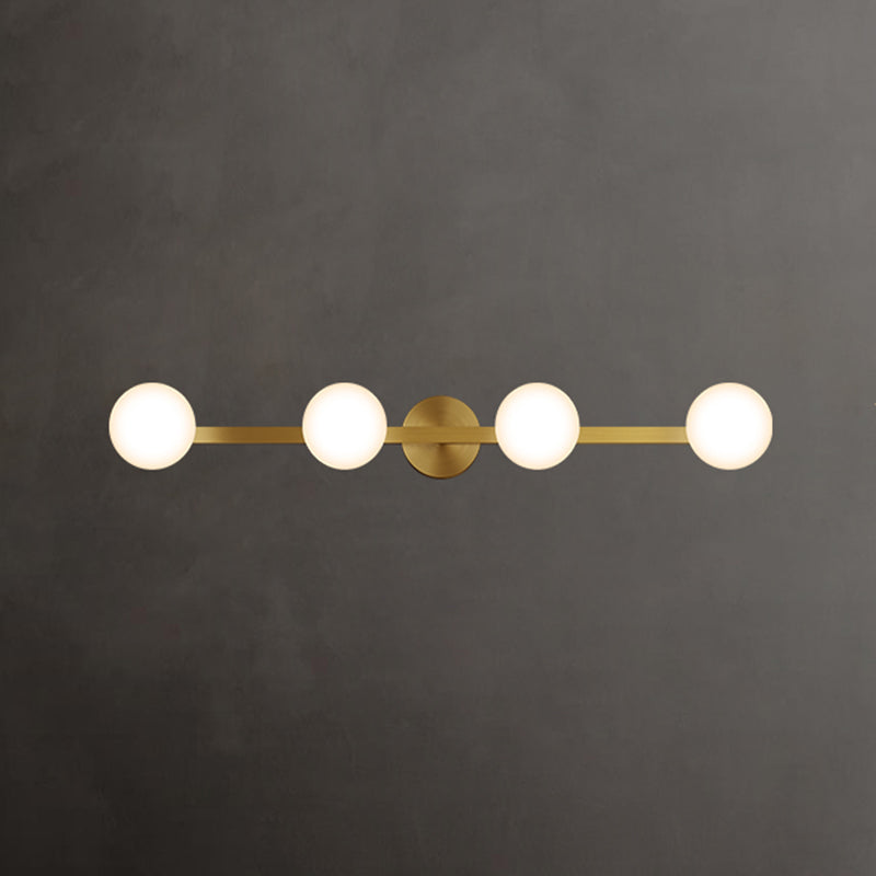 Postmodern Globe Vanity Sconce Lights Milk Glass Wall Mount Light Fixture for Bathroom