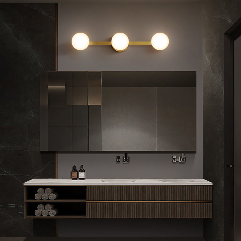 Postmodern Globe Vanity Sconce Lights Milk Glass Wall Mount Light Fixture for Bathroom