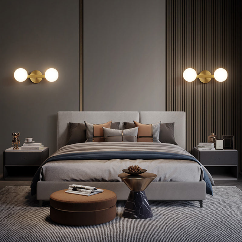 Postmodern Globe Vanity Sconce Lights Milk Glass Wall Mount Light Fixture for Bathroom