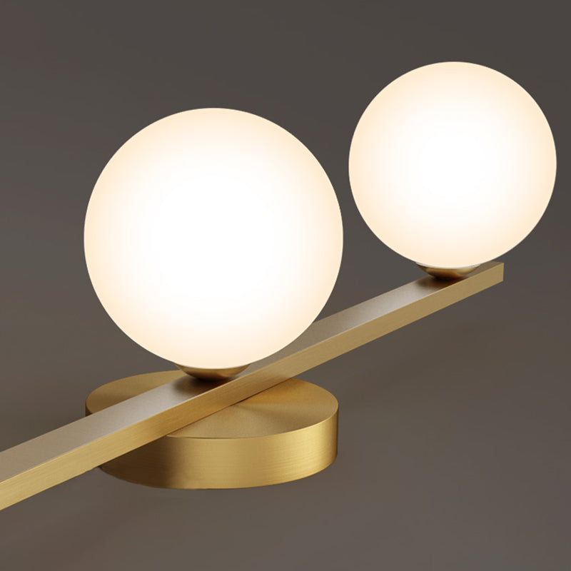 Postmodern Globe Vanity Sconce Lights Milk Glass Wall Mount Light Fixture for Bathroom