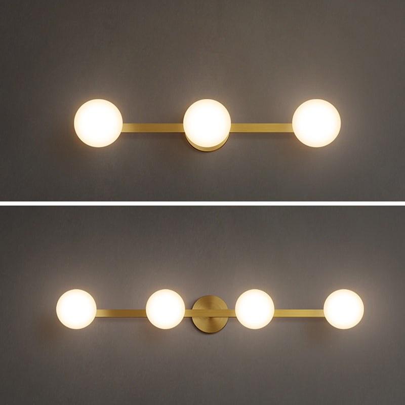 Postmodern Globe Vanity Sconce Lights Milk Glass Wall Mount Light Fixture for Bathroom
