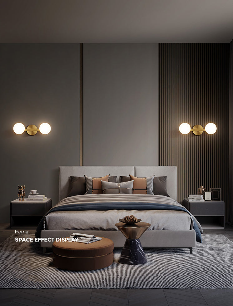 Postmodern Globe Vanity Sconce Lights Milk Glass Wall Mount Light Fixture for Bathroom