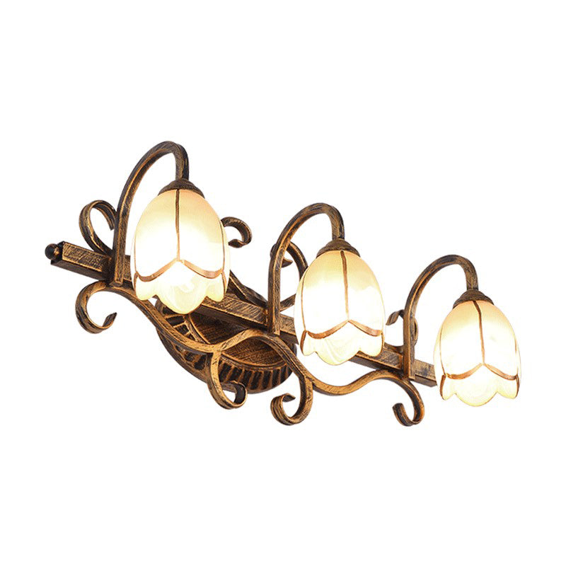 Traditional Simplicity Bell Vanity Sconce Lights Milk Glass Wall Mount Light Fixture for Bathroom