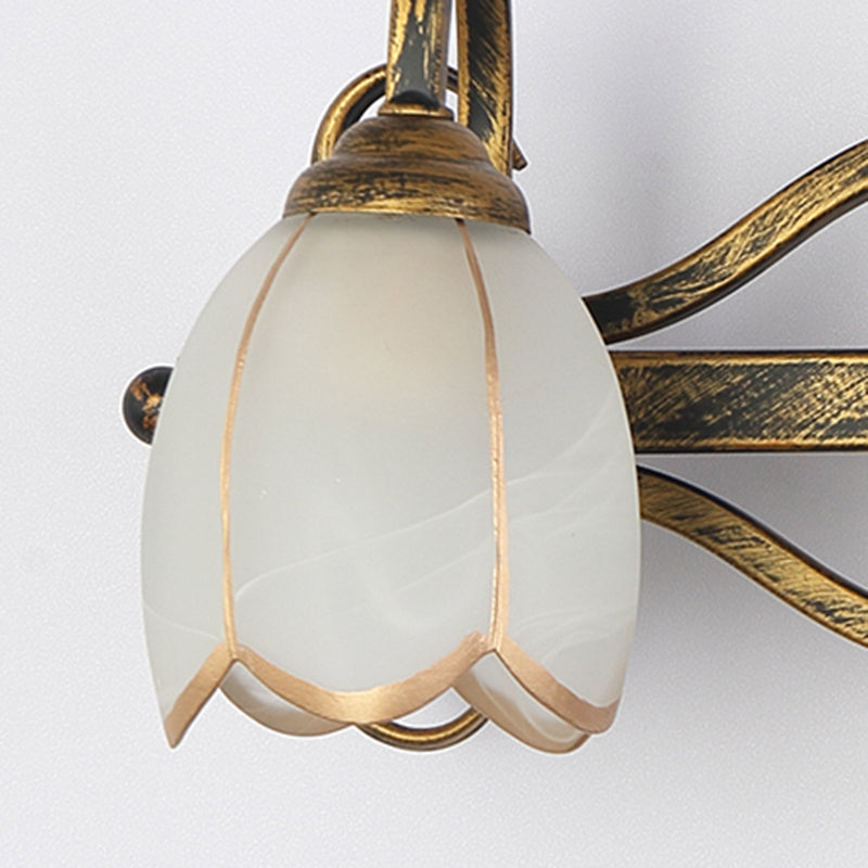 Traditional Simplicity Bell Vanity Sconce Lights Milk Glass Wall Mount Light Fixture for Bathroom