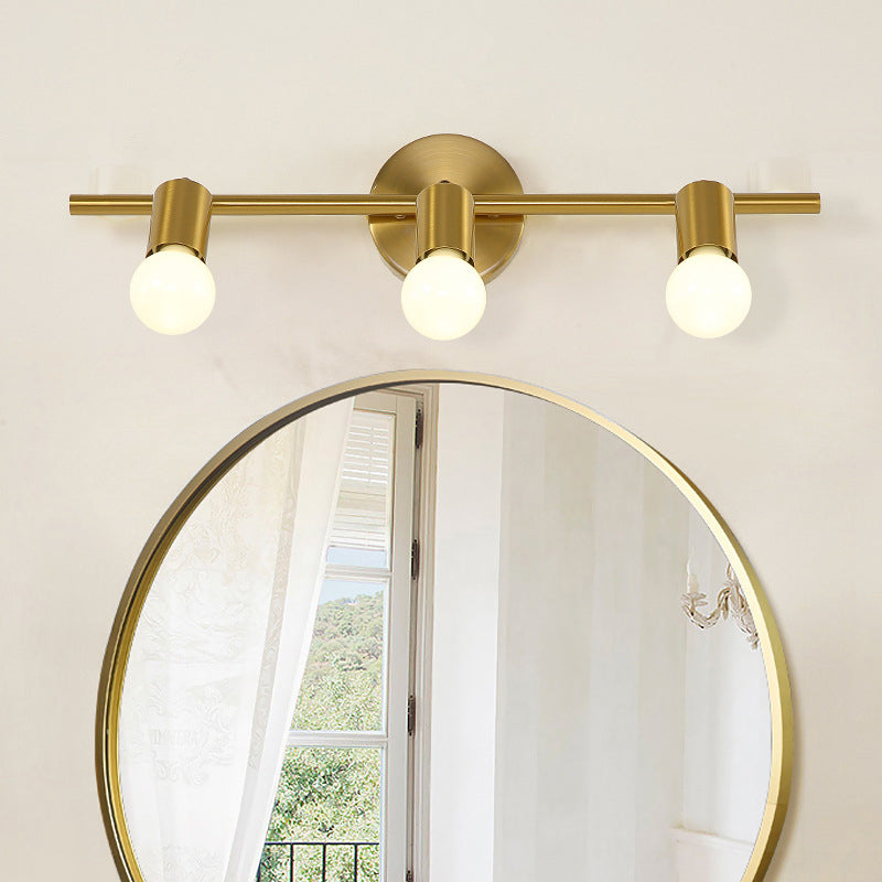 Bare Bulb Vanity Sconce Lights Ultra-modern Metallic Wall Sconce Lighting for Bathroom