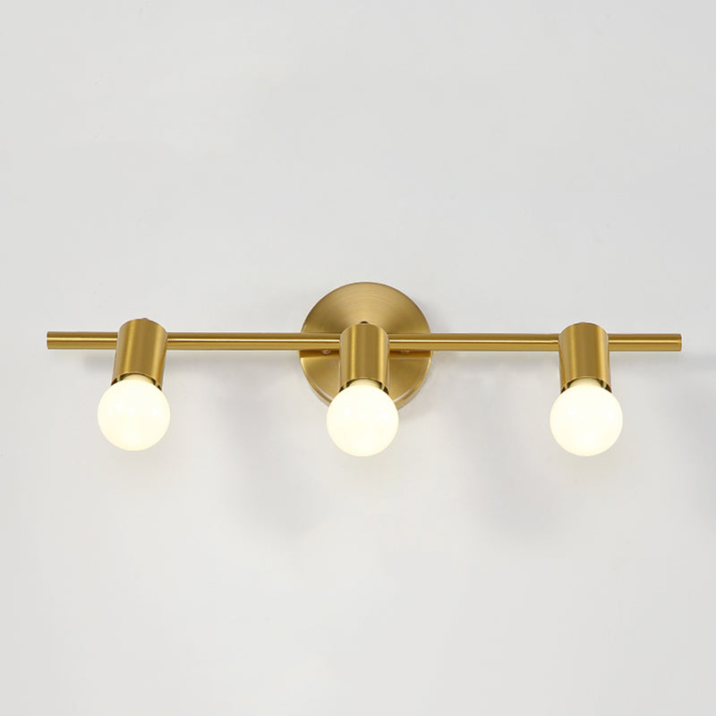 Bare Bulb Vanity Sconce Lights Ultra-modern Metallic Wall Sconce Lighting for Bathroom