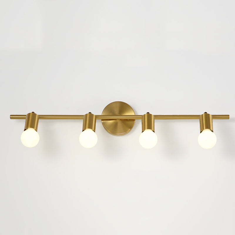 Bare Bulb Vanity Sconce Lights Ultra-modern Metallic Wall Sconce Lighting for Bathroom