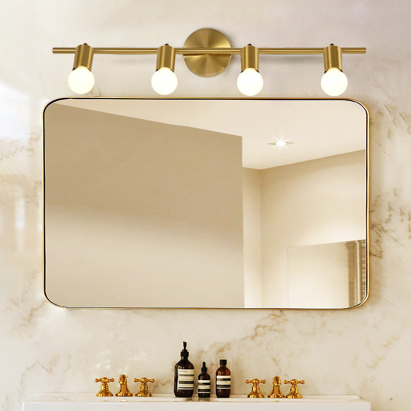 Bare Bulb Vanity Sconce Lights Ultra-modern Metallic Wall Sconce Lighting for Bathroom