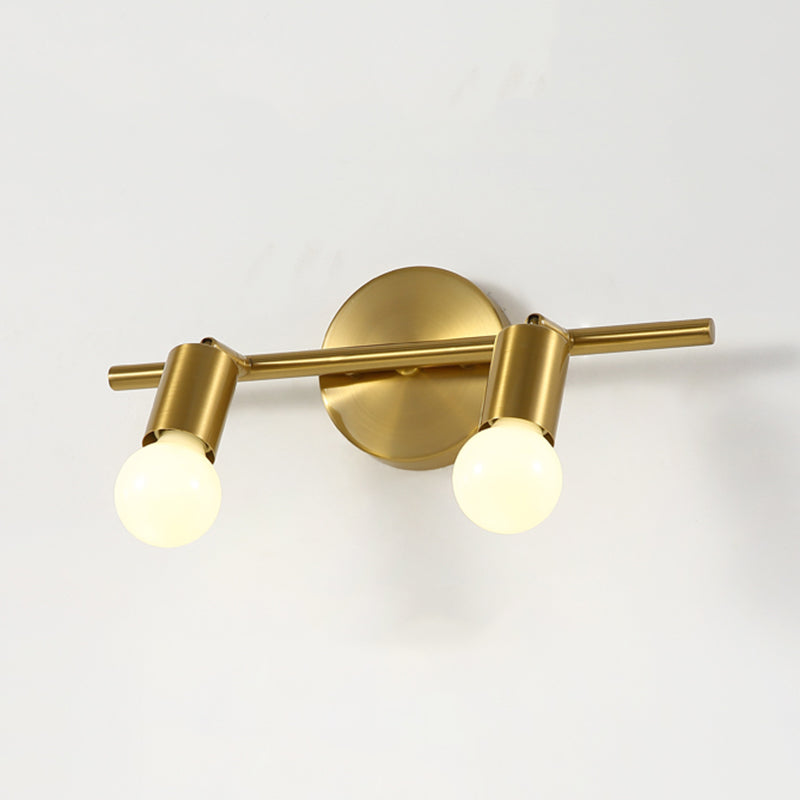 Bare Bulb Vanity Sconce Lights Ultra-modern Metallic Wall Sconce Lighting for Bathroom