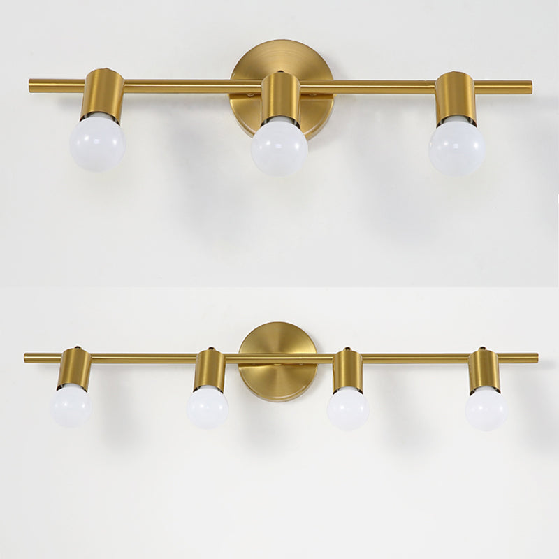 Bare Bulb Vanity Sconce Lights Ultra-modern Metallic Wall Sconce Lighting for Bathroom