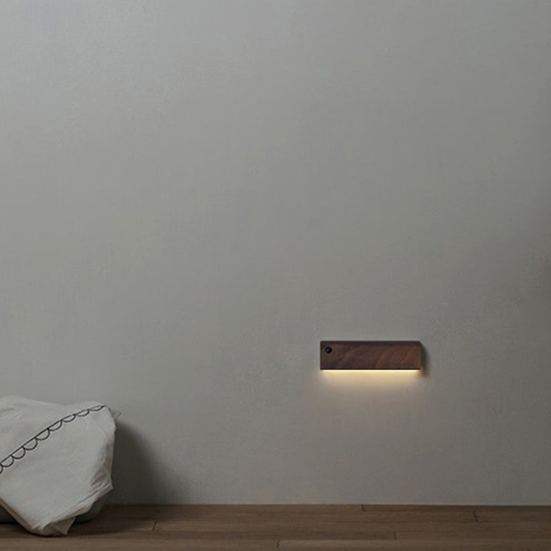 Rectangle Wall Mounted Lamp Modern Simplicity Wood Wall Mount Lamp for Living Room