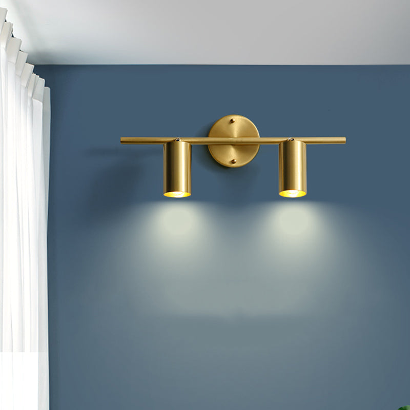 Postmodern Simplicity Cylinder Vanity Sconce Lights Brass Wall Mount Light Fixture for Bathroom