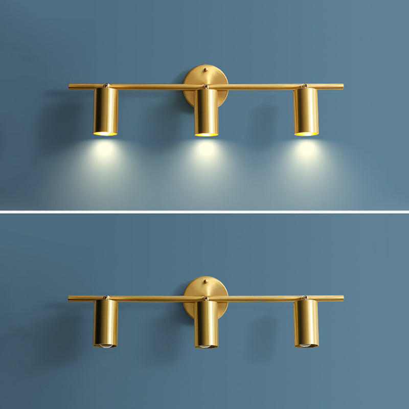 Postmodern Simplicity Cylinder Vanity Sconce Lights Brass Wall Mount Light Fixture for Bathroom