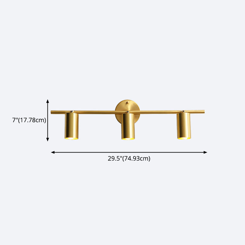 Postmodern Simplicity Cylinder Vanity Sconce Lights Brass Wall Mount Light Fixture for Bathroom