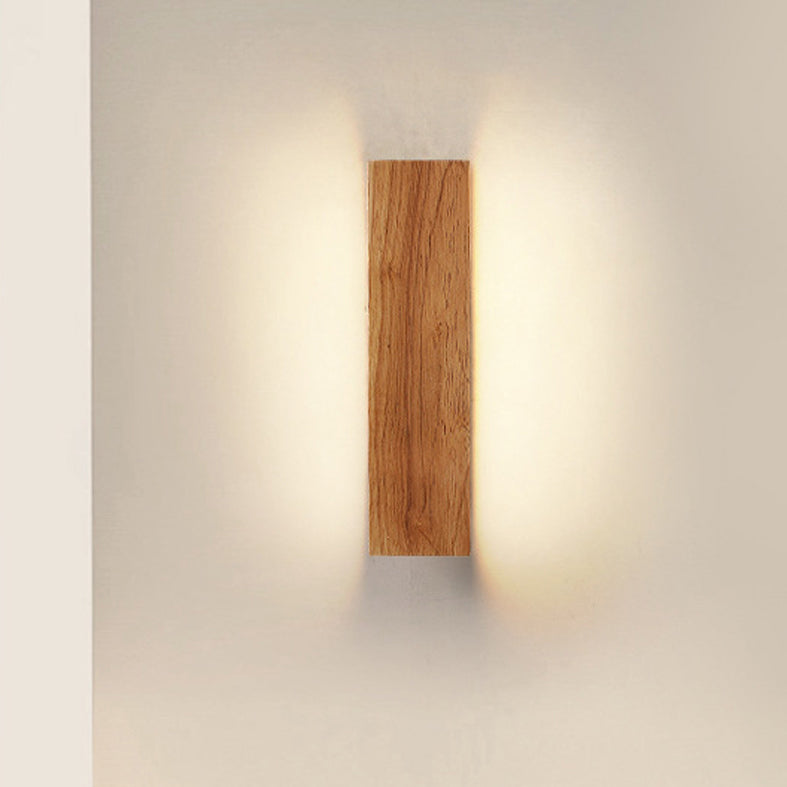 Rectangle Wall Mounted Lamp Modern Simplicity Wood Wall Mount Lamp for Living Room