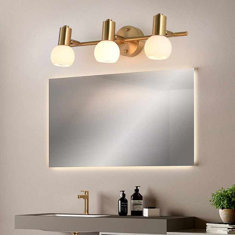 Postmodern Globe Vanity Sconce Lights Milk Glass Wall Mount Light Fixture for Bathroom