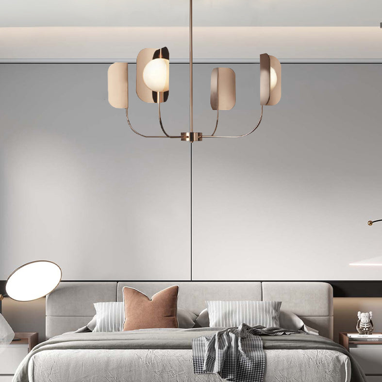 Luz de colgante de techo de metal starburst lámpara de oro rosa nórdica colgante de colgantes para sala de estar