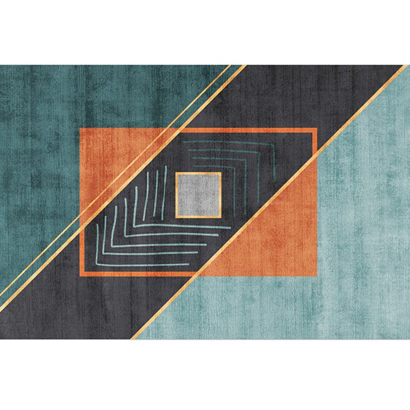 Blue Abstract Indoor Carpet Polyester Modern Rug Anti-Split Backing Area Rug for Indoor Room