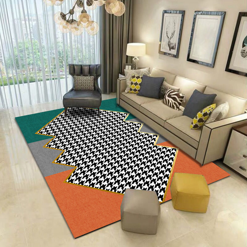 Blue Abstract Indoor Carpet Polyester Modern Rug Anti-Split Backing Area Rug for Indoor Room