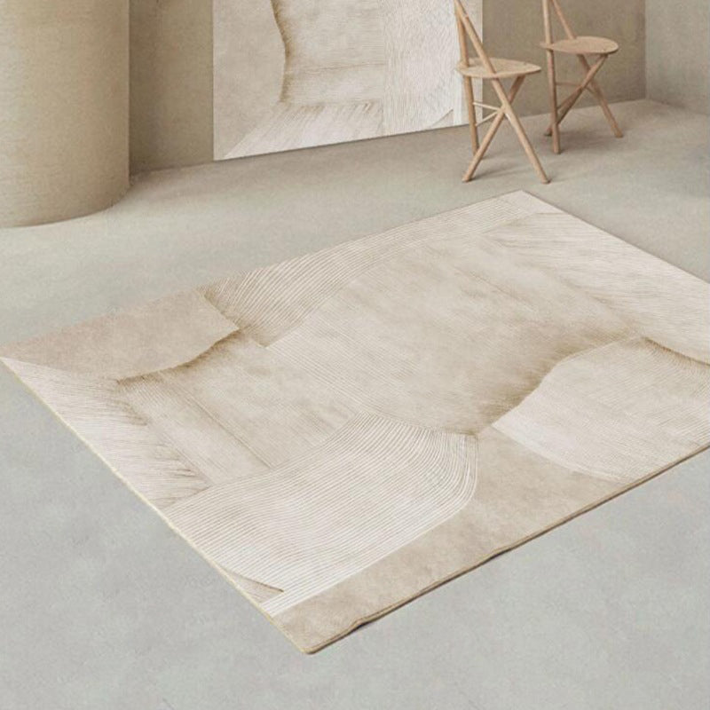 Contemporary Indoor Rug Modern Apricot Rug Polyster Washable Thickened Area Rug for Living Room