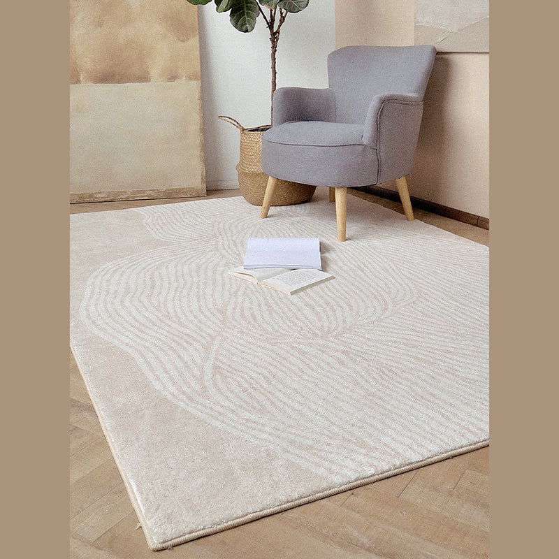 Yellow Abstract Indoor Rug Polyester Casual Area Rug Washable Carpet for Home Decor