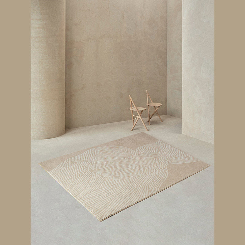 Yellow Abstract Indoor Rug Polyester Casual Area Rug Washable Carpet for Home Decor