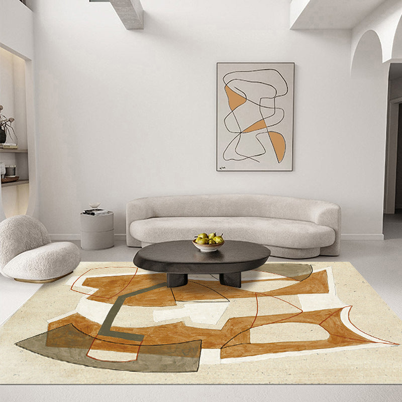 Minimalist Indoor Rug Abstract Pattern Creative Area Rug Polyester Anti-Slip Rug for Living Room