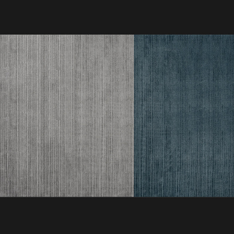 Postmodern Indoor Room Rug Green Color Block Carpet Polyester Non-Split Backing