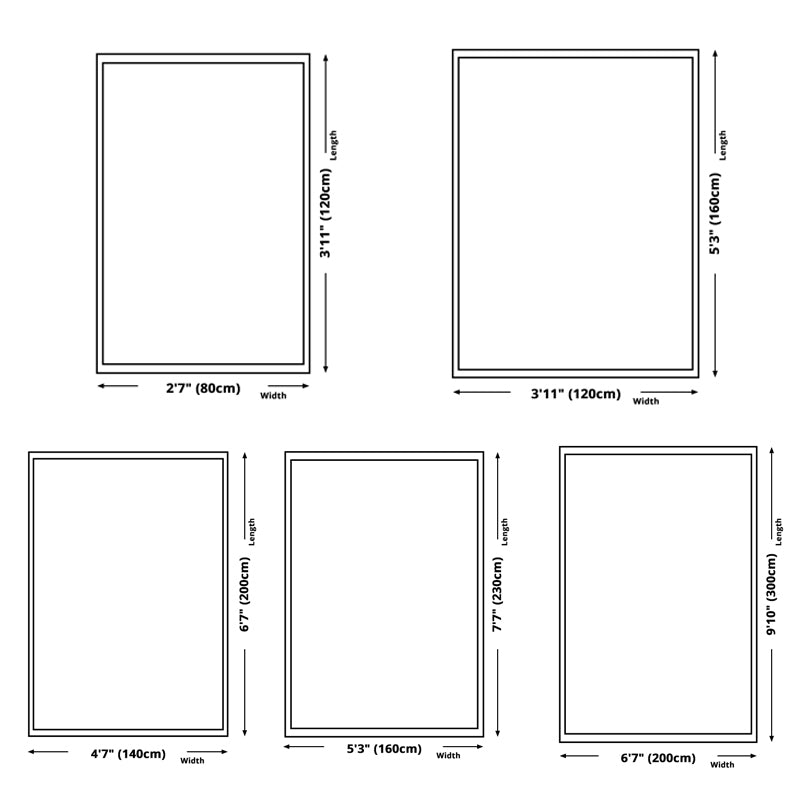 Minimalist Living Room Area Rug Contrast Panel Carpet Polyster Area Rug with Non-Slip Backing