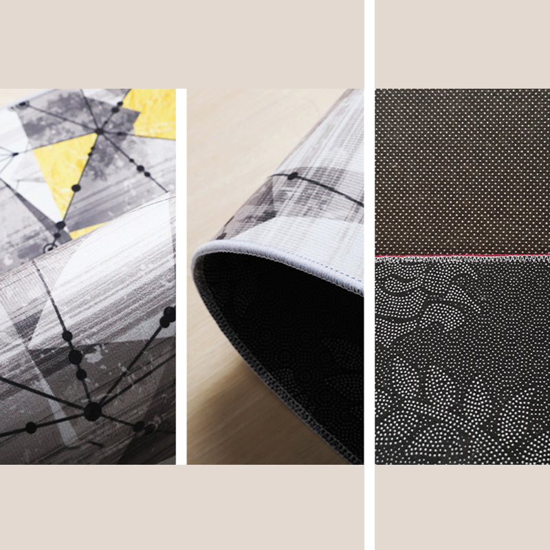 Luxuriöser roter, farbblockierter Teppich aus Polyester, moderner Teppich, schmutzabweisender Teppich für die Inneneinrichtung