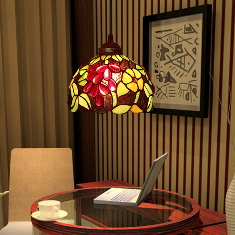 1 Ligera de uva/flor/diamante Kit de luz de luz victoriana/rojo/amarillo Corte de vidrio de vidrio para cocina