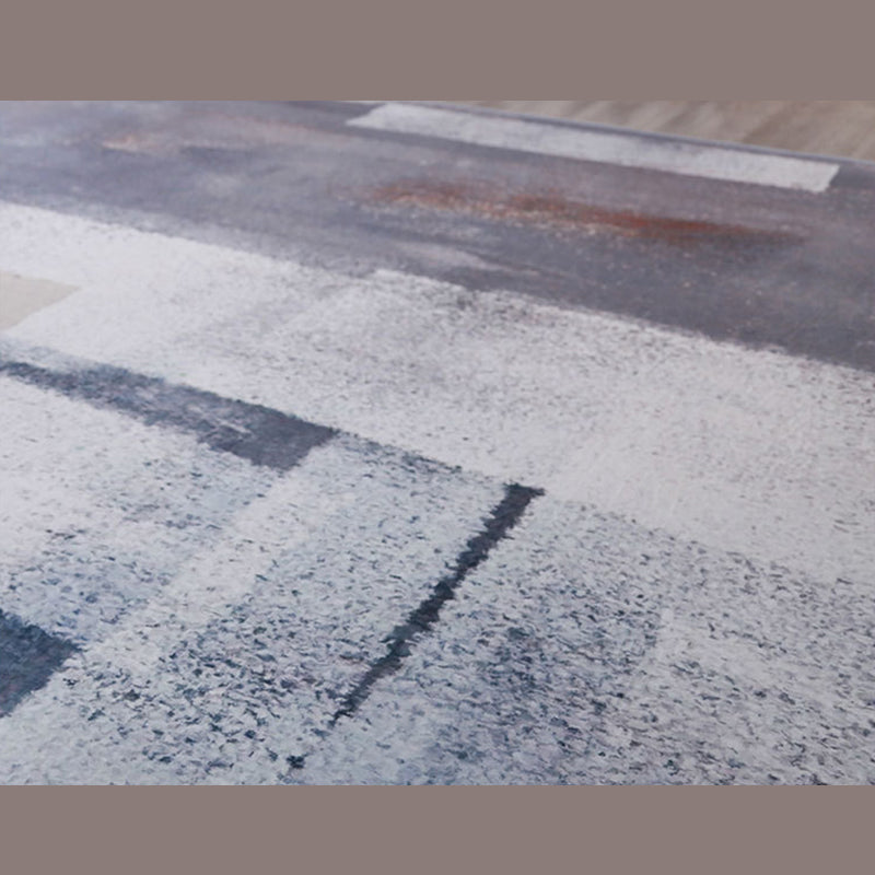 Luxury Gray Abstract Rug Polyester Modern Carpet Anti-Split Backing Indoor Rug for Indoor Room