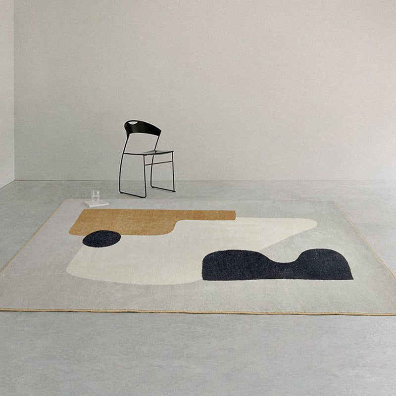 Tapis moderne Beige en Polyester, bloc de couleur, antidérapant, pour l'intérieur, pour la décoration de la maison