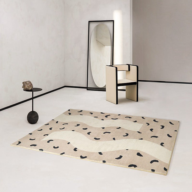 Tapis moderne Beige en Polyester, bloc de couleur, antidérapant, pour l'intérieur, pour la décoration de la maison